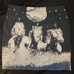 Mink Pink Unicorn and Moon mini skirt.